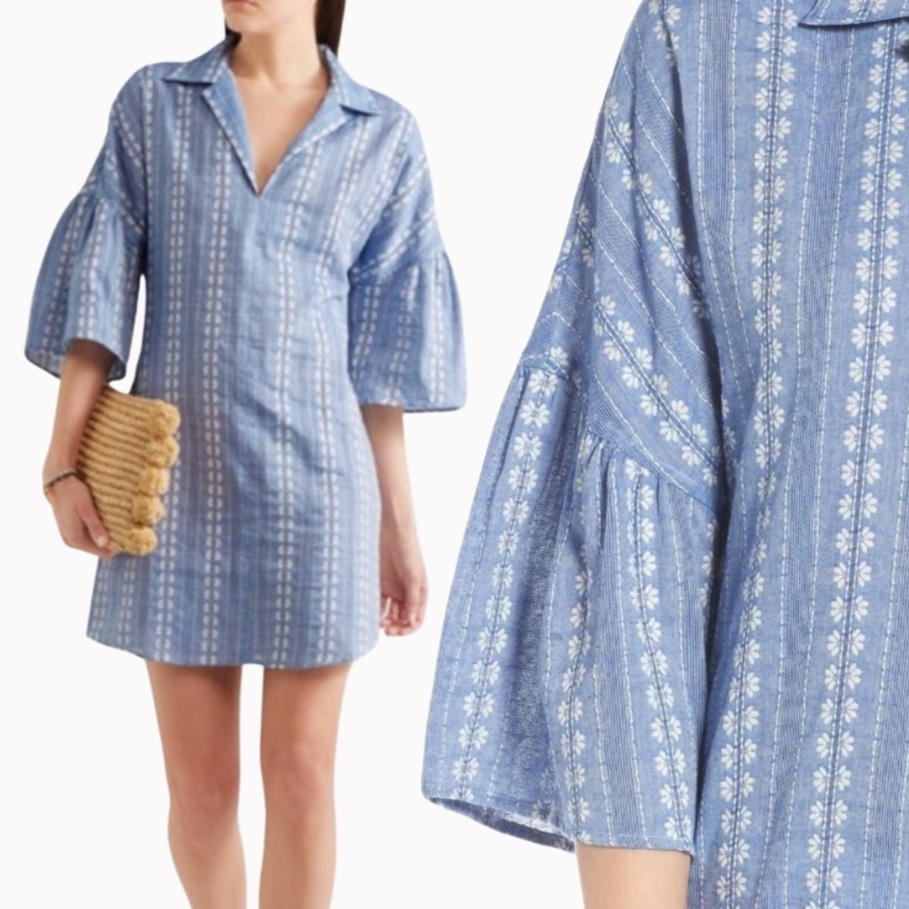 Splendid Chambray Dolman Tunic Dress Blue Large NWOT